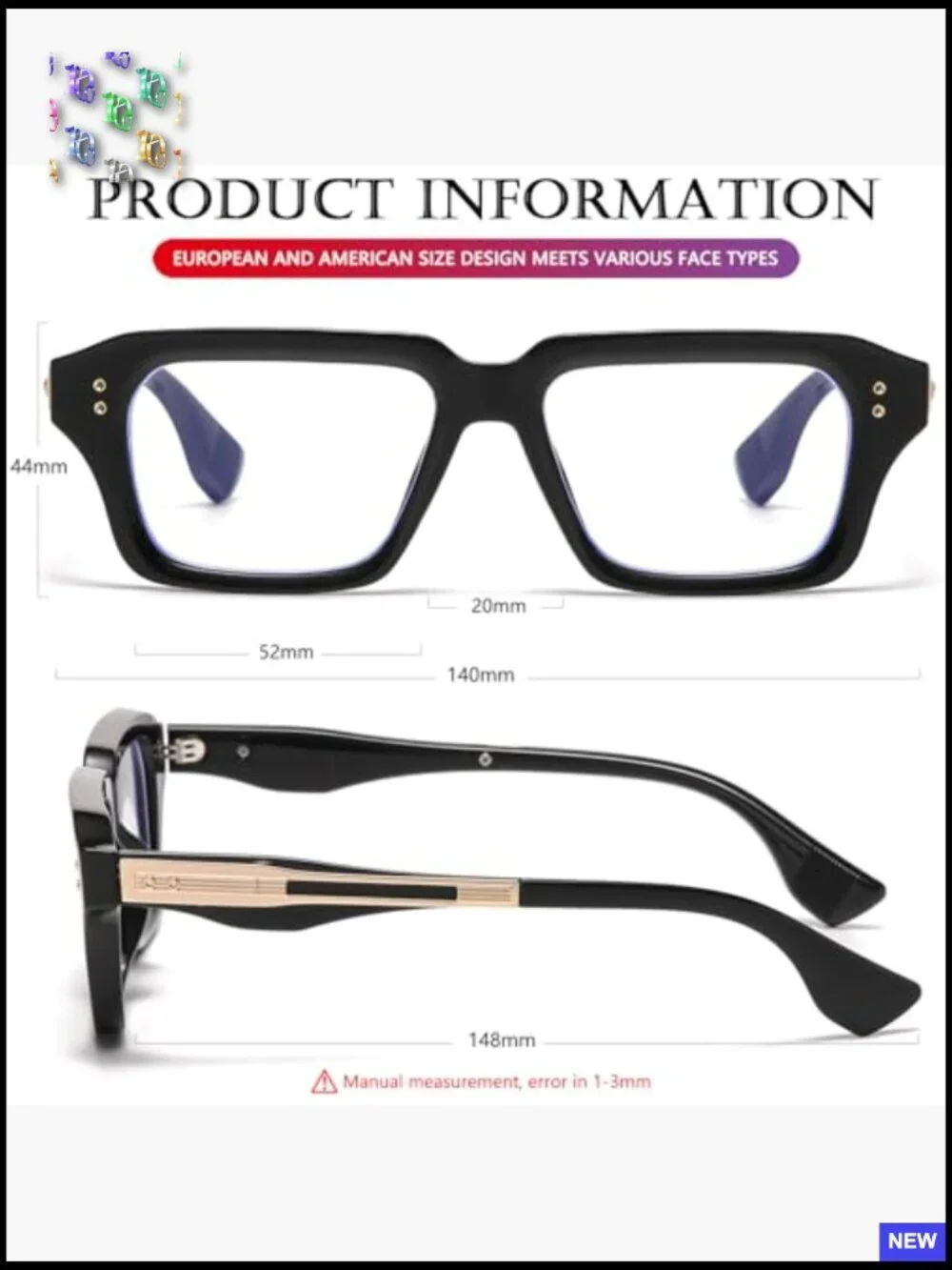 Retro Thick Frame Blue Light Blocking Glasses Square Design